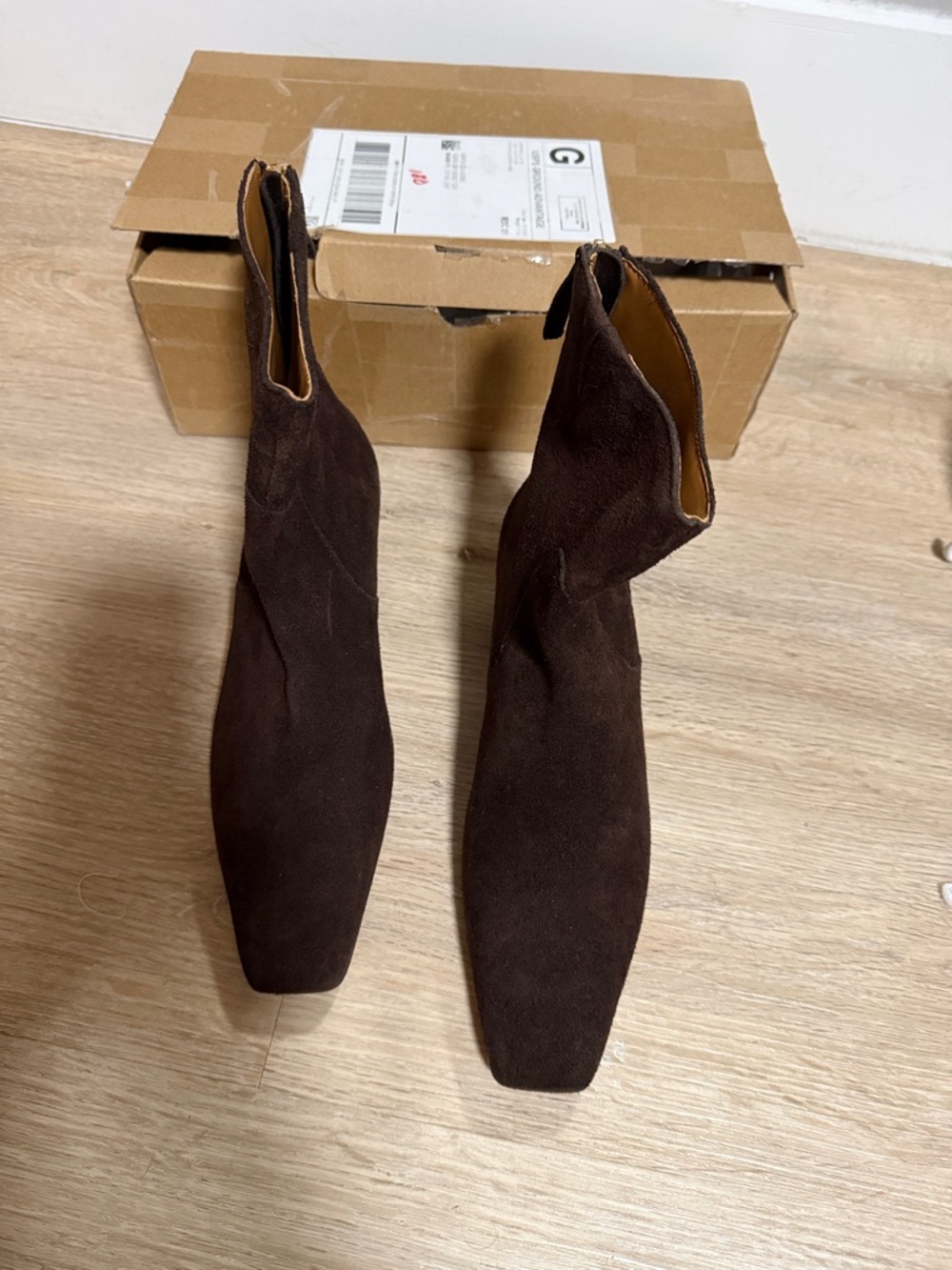 Madewell Dark Brown Suede Heeled Ankle Boots